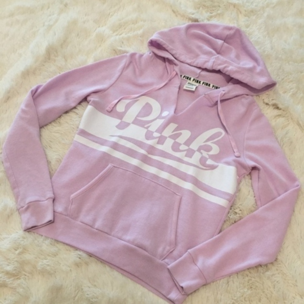 PINK 2016 VS Hooded V Neck White Sweater